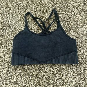 Black Racerback Sports Bra with Moisture-Wicking Fabric
